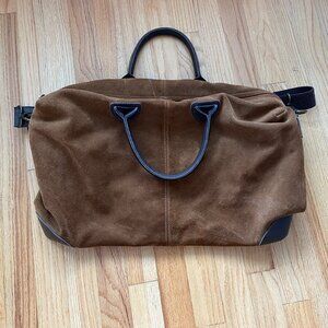 Brown Suede Duffel Bag